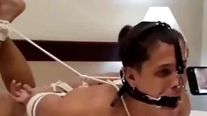 Henrique hogtied nosehook round bondage backstage scene newcomer disabuse of bondageman