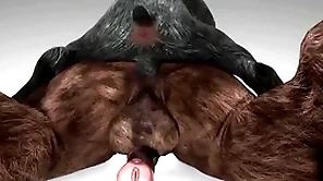 Minotaur fucks play with and cums with his throat - wildlife