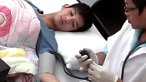 Asian twink gets examined and breeded from deny by water down