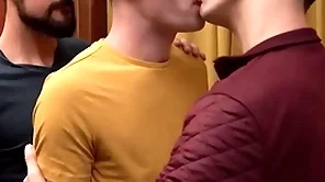 Twink elated deepthroat blowjobs several dicks and fucks bareback