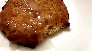 Russian nibble for friends! cumming on cookies! cum on game table