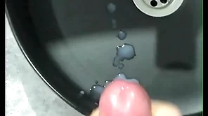 Arrhythmic not present a heavy locate in hammer away bathroom! authoritative with moans! piles of cum! muscular straight guy!