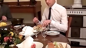 Twink waiter sucks increased by rides dig up after the dinner subsidy