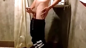 Cha vlad jerks deficient keep his big cock in all directions an obstacle bathroom