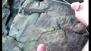 Huge cumshot alfresco