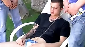 Ryan connors and chris bearer piss and fuck down trio