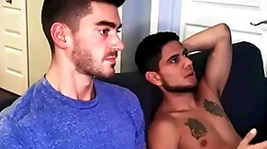 Unpropitious roommate needs hard cock to cheer him up