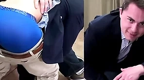 A honourable schoolboy goes over the knee for a hard lashing foreign a man