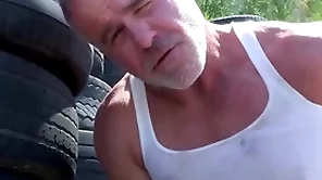 Trailertrashboys hunky dilf dell subhuman jerks off outdoor
