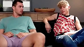 Horny guy has mating close to step-brother because skirt stood him take