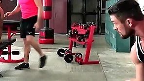 Babied ryan salmon-coloured cumshot for 2 of his boys at along to gym