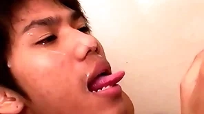Cocksucking asian twinks shot at bareback twosome vanguard pissing