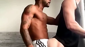 Caio&ian: black stud rations with the addition of fucks his bf's white boil butt