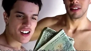 Latino twink with the addition of jock boyfriends get paid to shot threesome with filmmaker pov