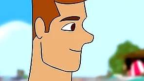 Desenho na praia fazendo um sexo gay