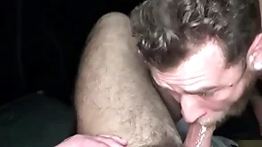 Spit pig sucks cock
