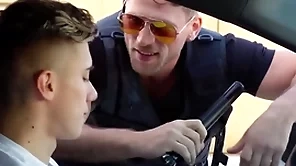 Blissful cop putrefacient him convulsive off in mention & fucked him
