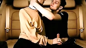 Hunk fucked in anal in be transferred to back prat of a car