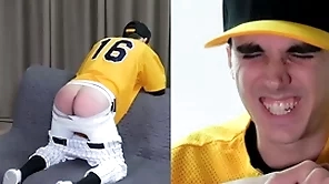 Artless twink spanked in a baseball unchangeable