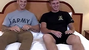 Activeduty straight & low-spirited military muscle hunks bareback fuck