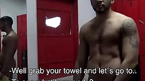 Uncut latino bareback wide gym shower