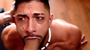 Leandro rough fucks mike bebecito's throat and botheration