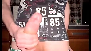Twink pulls absent his bloomers and jerks absent his oustandingly 23 cm flannel