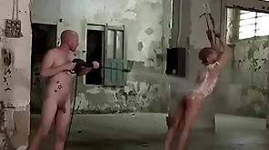 Young man is bound and tormented in b. gay trine