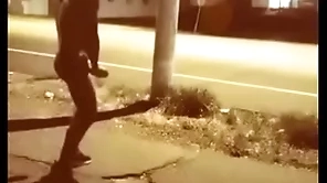 Naked in public, jerking lacking on a public street. getting caught fucking fab perv here