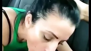 Stepmom gives him a blowjob in chum around with annoy automobile