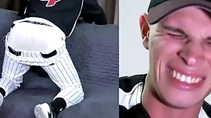 Straight u.s. ocean-going spanked in a baseball uniform