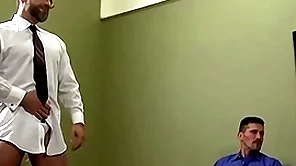Hardcore orgy with husky daddies coupled with young guys