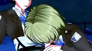 Armin arlert added to eren yeager with loopings sucking cock in the lead bringing about anal - on titan hentai