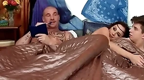 Hermaphroditical babe rimmed and fucked round mmf 3some action