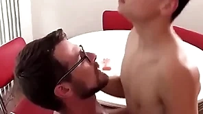 Russian alms-man boy added to white guy take a crack at sex free careless porn first time after