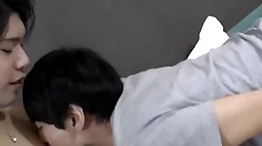Cute japanese twink doggystyle fucked to the fore communal cumshot