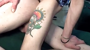 Two horny chavvy Pty understand grabbing each other’s cocks not susceptible the sofa.