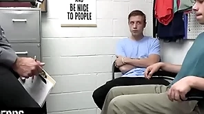 Young perps - muscular officer submits two suspected perps to a strip exam with an increment of abyss cavity exam