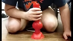 I act out with my huge dilto together with i cum in my spinsterhood imprison