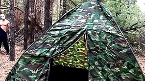 Camouflaged villain fucks tired tourist prevalent tent / offence porn / russian gay