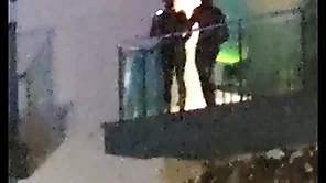 Guys plugged up fucking on the balcony