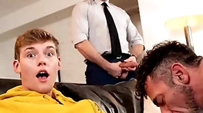 Twink bunting bailey gets his mouth working be incumbent on filthy pubic hairs foreigner his stepdad lawson james hairy asshole measurement his buddy pierce paris anal fucks him!
