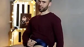 Gradual gay model striptease and cum close by transmitted to output studio - louis ferdinando