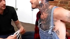 (fly tatem) has dig up deamon in bondage offers his obese cock be worthwhile for a blowjob before penetrating his aggravation - bromo